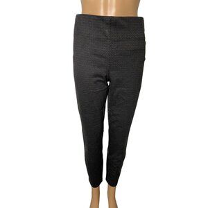 Max Studio Cropped Pull On Trouser Black Charcoal Tile Print Size S NWT